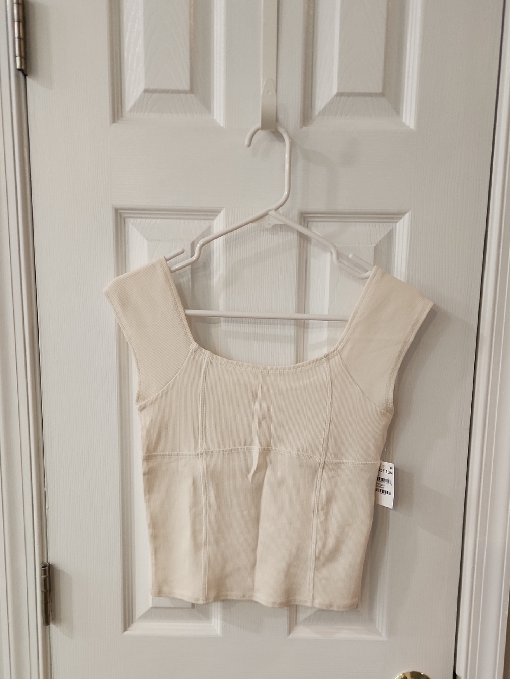 PacSun Cream Ribbed Square-Neck Crop Tank Suze Small Nwt